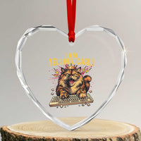 I Am Yelling Carl Graphic Heart Crystal Glass Ornament Funny Angry Cat Typing Keyboard Comic Retro