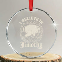 I Believe In Jimothy the Seattle Raccoon Crystal Glass Ornament Flaming Circle Vintage Feral Legend Trash Panda Supporter