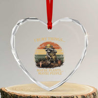 I Bury Things Maybe Plants Maybe People Heart Crystal Glass Ornament Funny Gardening Raccoon Meme