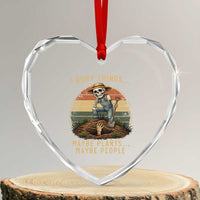I Bury Things Maybe Plants Maybe People Heart Crystal Glass Ornament Funny Sarcastic Skeleton Garden Lover