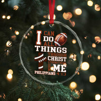 I Can Do All Things Through Christ Crystal Glass Ornament Christian Football Athlete Gift - Wonder Print Shop