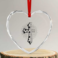 I Can Do All Things Through Christ Heart Crystal Glass Ornament Christian Soccer Cross Gift