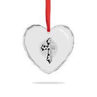 I Can Do All Things Through Christ Heart Crystal Glass Ornament Christian Soccer Cross Gift