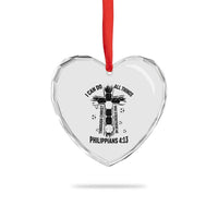I Can Do All Things Through Christ Heart Crystal Glass Ornament Christian Soccer Faith