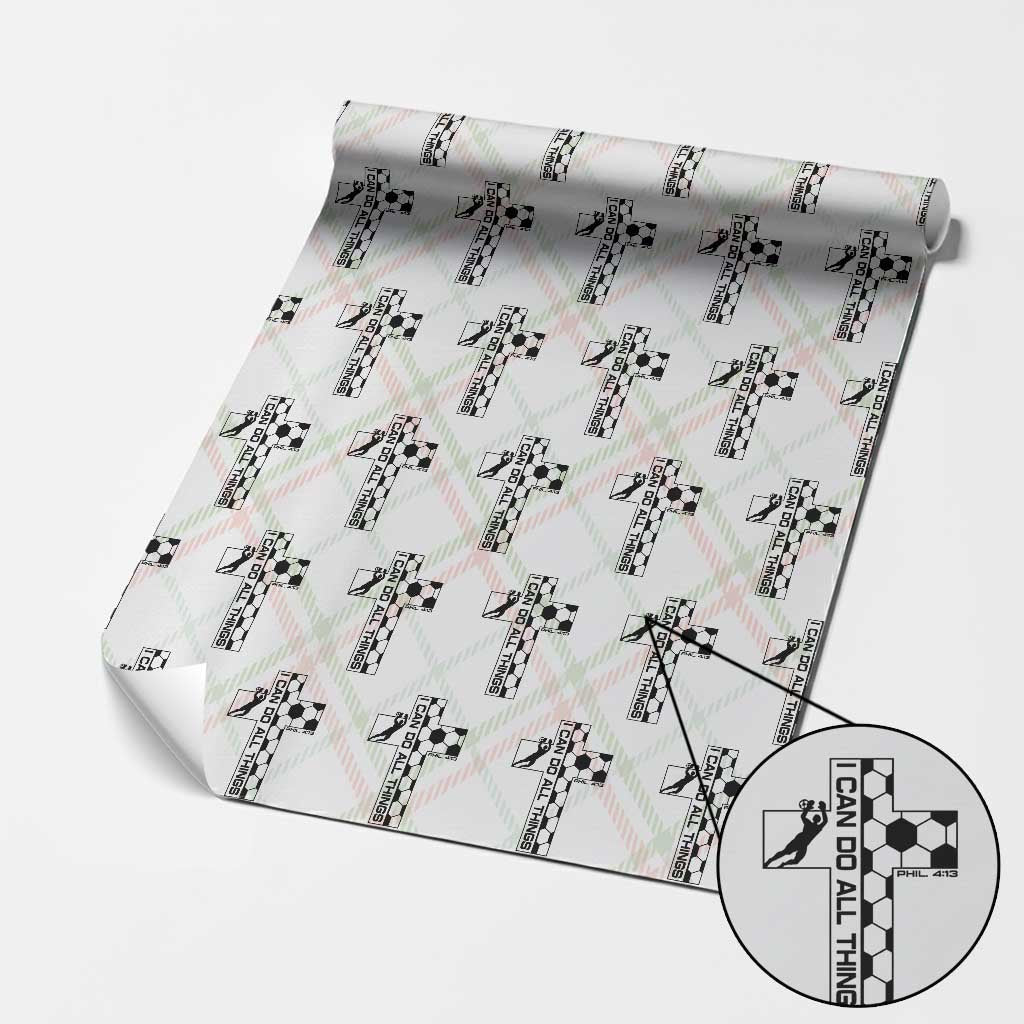 I Can Do All Things Through Soccer Christian Faith Gift Wrapping Paper Roll