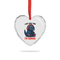 I Cant Adult Now Im Gaming Heart Crystal Glass Ornament Funny Monster Playing Video Game - Wonder Print Shop