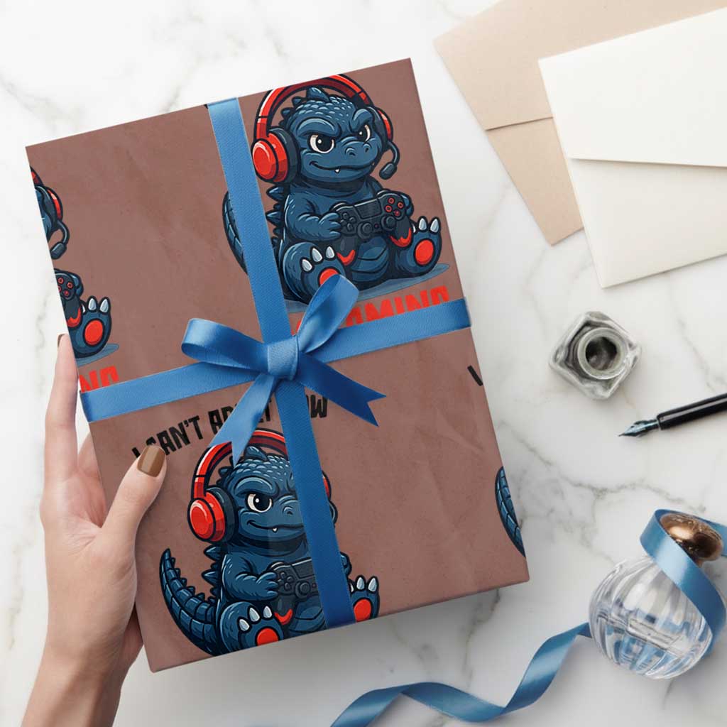 I Cant Adult Now Im Gaming Wrapping Paper Roll Funny Monster Playing Video Game - Wonder Print Shop