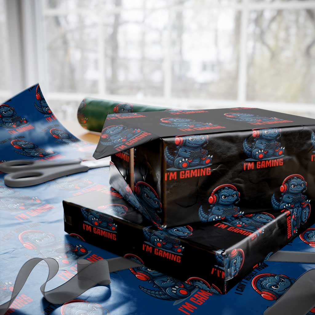 I Cant Adult Now Im Gaming Wrapping Paper Roll Funny Monster Playing Video Game - Wonder Print Shop