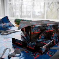 I Cant Adult Now Im Gaming Wrapping Paper Roll Funny Monster Playing Video Game - Wonder Print Shop