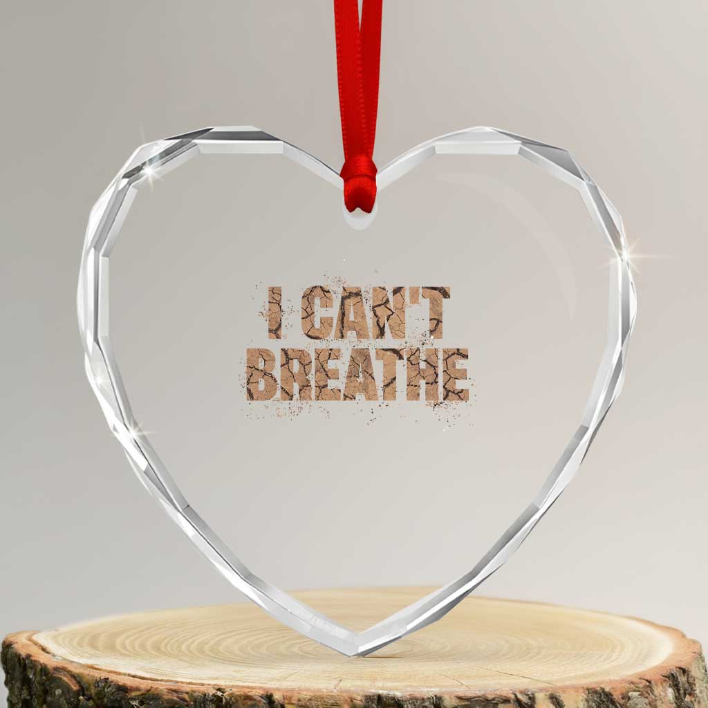 I Cant Breathe Protest Heart Crystal Glass Ornament - Wonder Print Shop