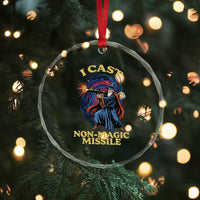 I Cast Non-Magic Missile Funny Wizard Parody Meme Crystal Glass Ornament - Wonder Print Shop