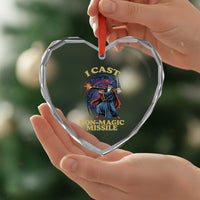 I Cast Non-Magic Missile Funny Wizard Parody Meme Heart Crystal Glass Ornament - Wonder Print Shop