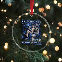 I Clogged Your Toilet Alpha Wolf Meme Crystal Glass Ornament Funny Unhinged Stupid Brainrot