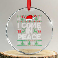 I Come In Peace Funny Christmas Matching Couple Crystal Glass Ornament Offensive Adult Humor Festive Holiday - Wonder Print Shop