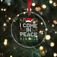 I Come In Peace Funny Christmas Matching Couple Crystal Glass Ornament Offensive Adult Humor Festive Holiday - Wonder Print Shop