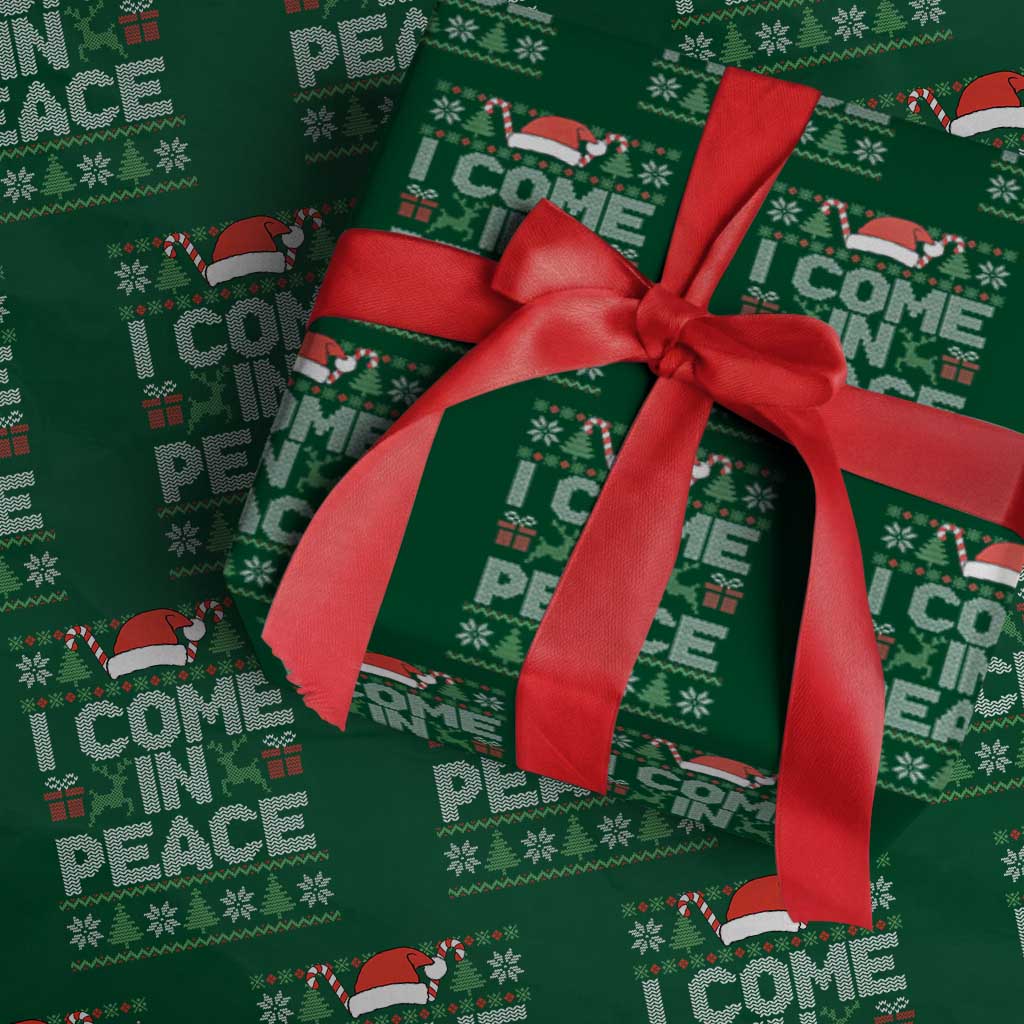 I Come In Peace Funny Christmas Matching Couple Wrapping Paper Roll Offensive Adult Humor Festive Holiday - Wonder Print Shop