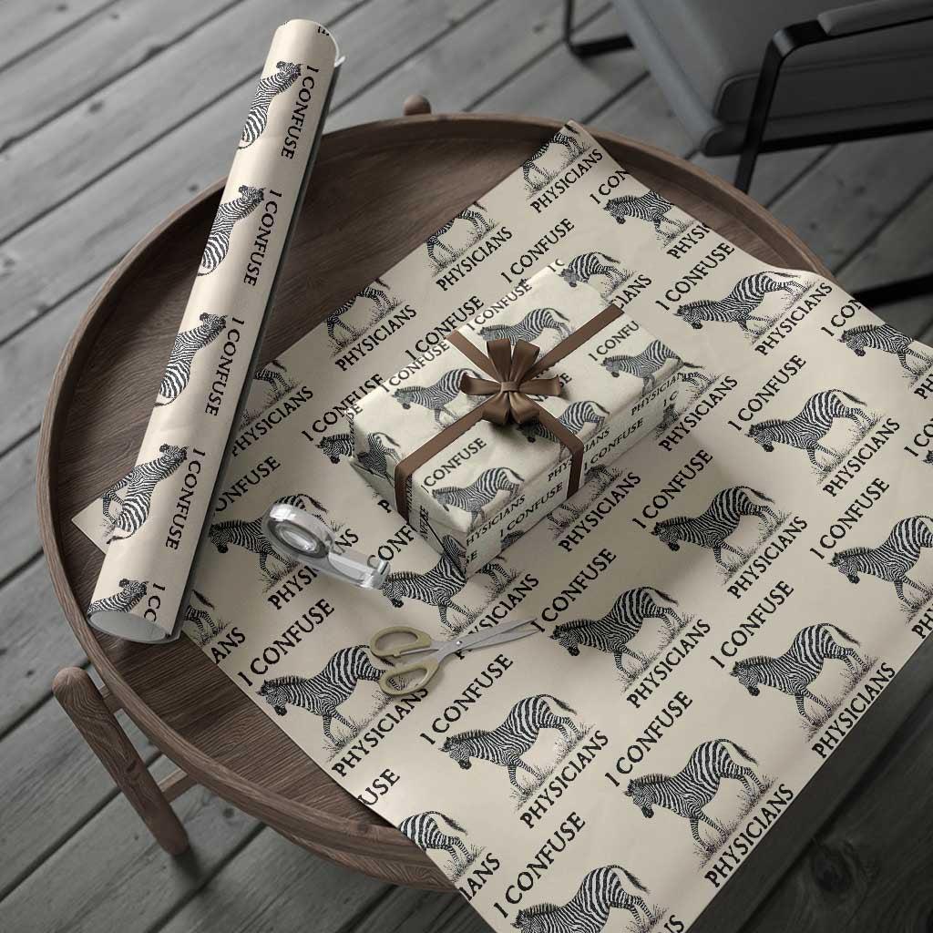 I Confuse Physicians Rare Disease Awareness Wrapping Paper Roll Funny Zebra