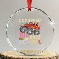 I Crushed 100 Days of School Monster Truck Crystal Glass Ornament Cool Back to School Boys Gift