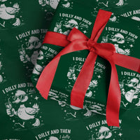 I Dilly And Then I Dally Wrapping Paper Roll Retro Duck Funny Animal Meme