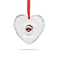 I Do It For The Hos Black Santa Christmas Heart Crystal Glass Ornament Funny Inappropriate Rude Santa - Wonder Print Shop