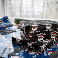 I Do It For The Hos Black Santa Christmas Wrapping Paper Roll Funny Inappropriate Rude Santa - Wonder Print Shop