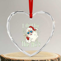 I Do It For The Hos Heart Crystal Glass Ornament Rude Offensive Christmas Santa Face Retro Bootleg - Wonder Print Shop