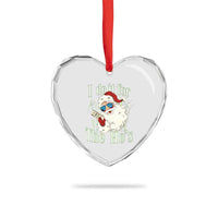 I Do It For The Hos Heart Crystal Glass Ornament Rude Offensive Christmas Santa Face Retro Bootleg - Wonder Print Shop