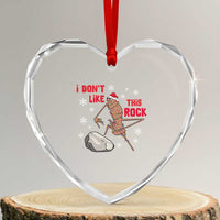 I Do Not Like This Rock Heart Crystal Glass Ornament Christmas Marcus The Worm Meme Gift - Wonder Print Shop