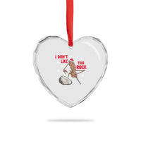 I Do Not Like This Rock Heart Crystal Glass Ornament Christmas Marcus The Worm Meme Gift - Wonder Print Shop