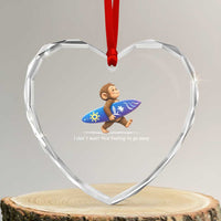 I Dont Want This Feeling To Go Away Heart Crystal Glass Ornament Vintage Surf Monkey Nostalgic Summer Beach Vacation