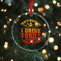 I Drink I Grill Crystal Glass Ornament Funny Bbq Grilling Barbecue Beer Lovers