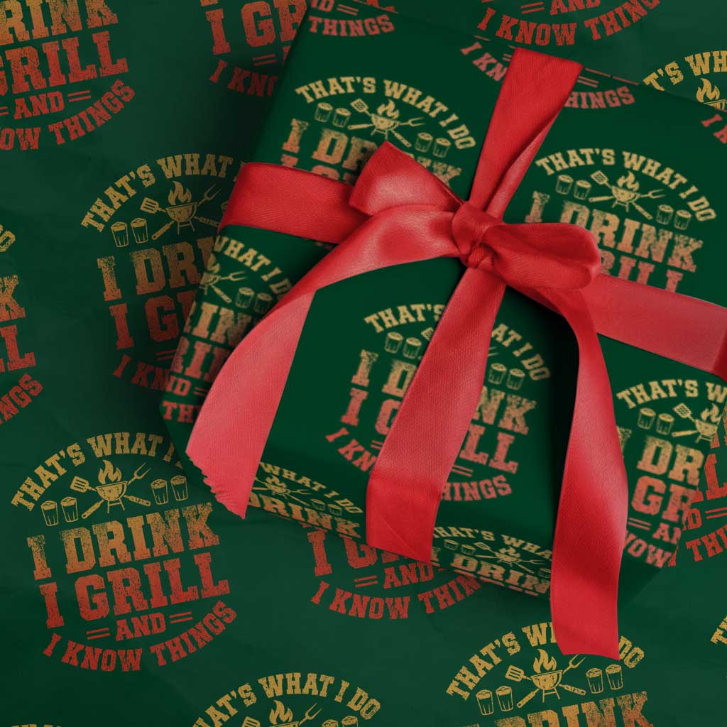 I Drink I Grill Wrapping Paper Roll Funny Bbq Grilling Barbecue Beer Lovers