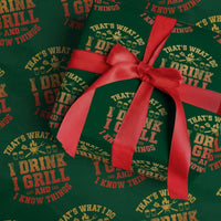I Drink I Grill Wrapping Paper Roll Funny Bbq Grilling Barbecue Beer Lovers