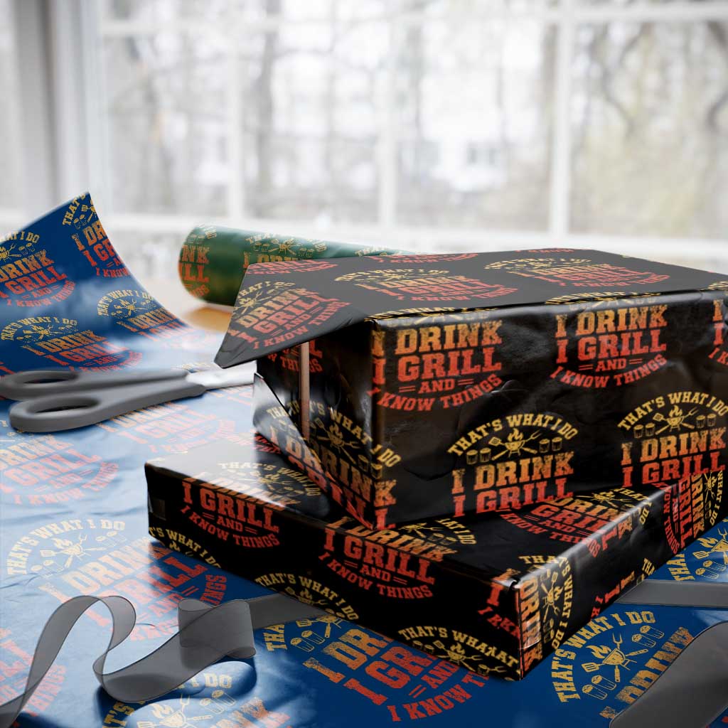 I Drink I Grill Wrapping Paper Roll Funny Bbq Grilling Barbecue Beer Lovers