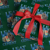 I Eat Cement Wrapping Paper Roll Cursed Raccoon Funny Oddly Dank Meme Gen Z - Wonder Print Shop