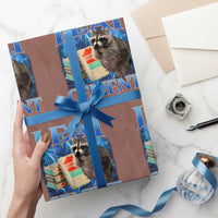 I Eat Cement Wrapping Paper Roll Cursed Raccoon Funny Oddly Dank Meme Gen Z - Wonder Print Shop