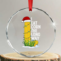 I Eat Corn The Long Way Crystal Glass Ornament Funny Corn Adult Humor Christmas - Wonder Print Shop