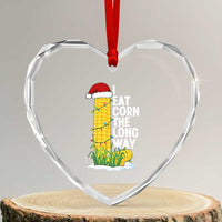 I Eat Corn The Long Way Heart Crystal Glass Ornament Funny Corn Adult Humor Christmas - Wonder Print Shop