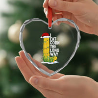 I Eat Corn The Long Way Heart Crystal Glass Ornament Funny Corn Adult Humor Christmas - Wonder Print Shop