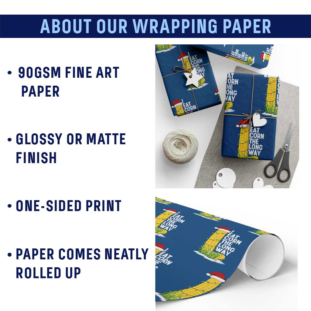I Eat Corn The Long Way Wrapping Paper Roll Funny Corn Adult Humor Christmas - Wonder Print Shop