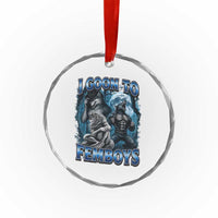 I Goon to Femboys Funny Edging Alpha Wolf Crystal Glass Ornament Stupid Brainrot Meme
