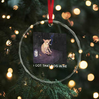 I Got That Dog In Me Crystal Glass Ornament Retro Funny Chihuahua Smoking Beer - Wonder Print Shop