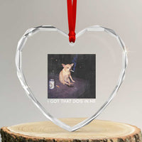 I Got That Dog In Me Heart Crystal Glass Ornament Retro Funny Chihuahua Smoking Beer - Wonder Print Shop