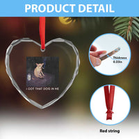 I Got That Dog In Me Heart Crystal Glass Ornament Retro Funny Chihuahua Smoking Beer - Wonder Print Shop