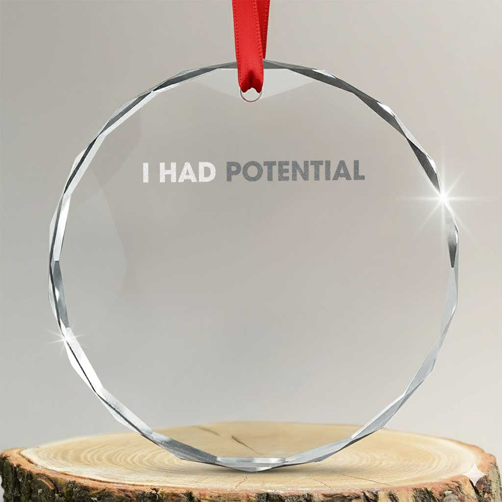 I Had Potential Crystal Glass Ornament Physics Science Teacher Humor