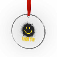 I Hate You Crystal Glass Ornament Funny Smile Face Emoticon Meme
