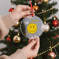 I Hate You Crystal Glass Ornament Vintage Yellow Happy Smile Face