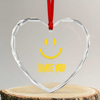 I Hate You Heart Crystal Glass Ornament Funny Sarcastic Smiling Face Meme