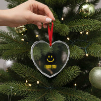 I Hate You Heart Crystal Glass Ornament Funny Smile Face Emoticon Meme