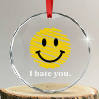 I Hate You Smile Face Meme Crystal Glass Ornament Viral Sarcastic Humor
